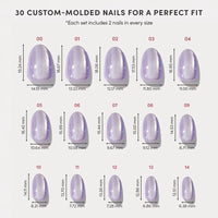 Mermaid's Tail Press-On Nails | Short Oval Purple Iridiscent