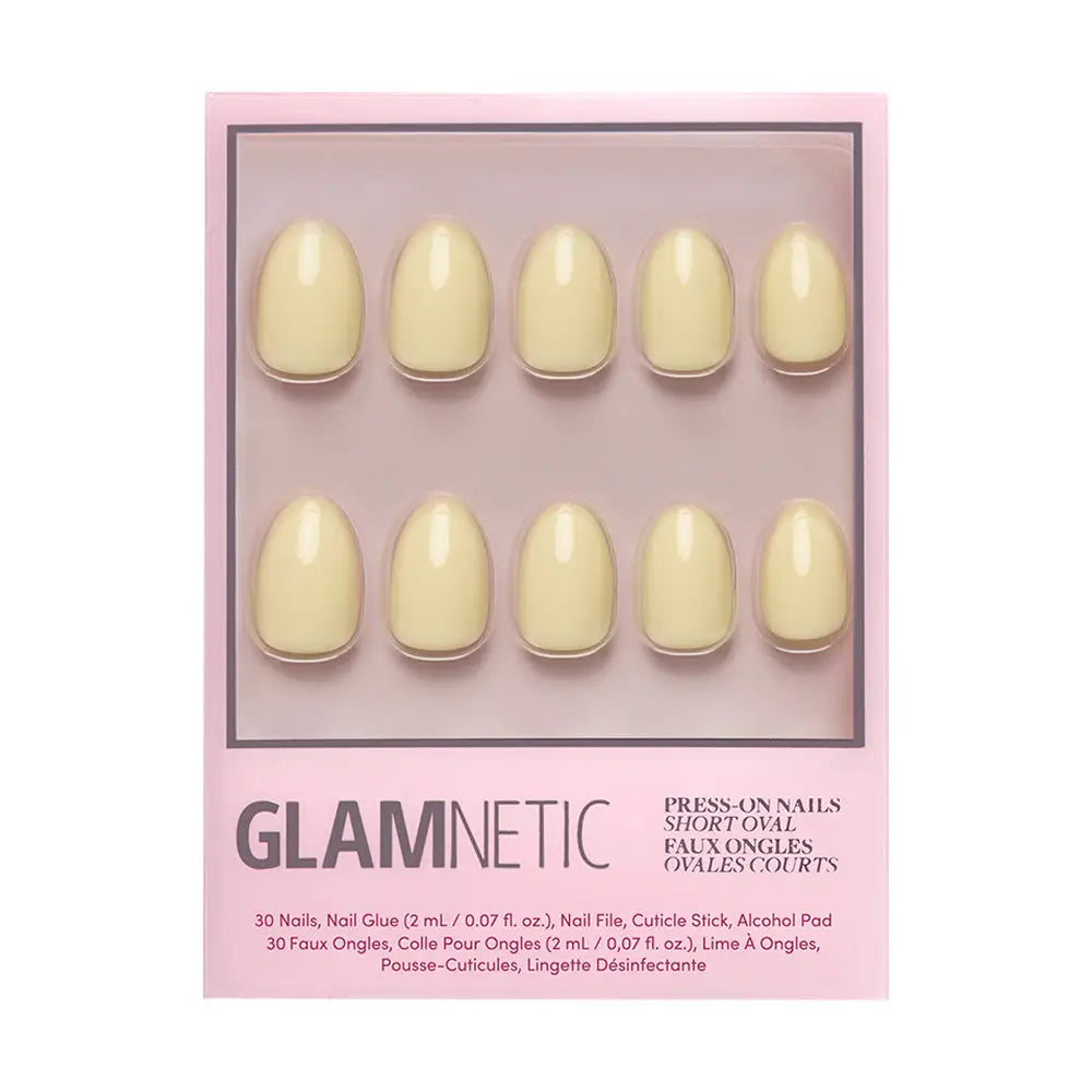 Pastel Yellow Glamnetic Nails