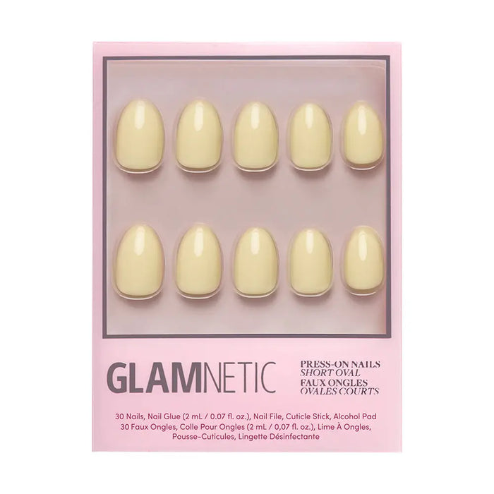 Pastel Yellow Glamnetic Nails