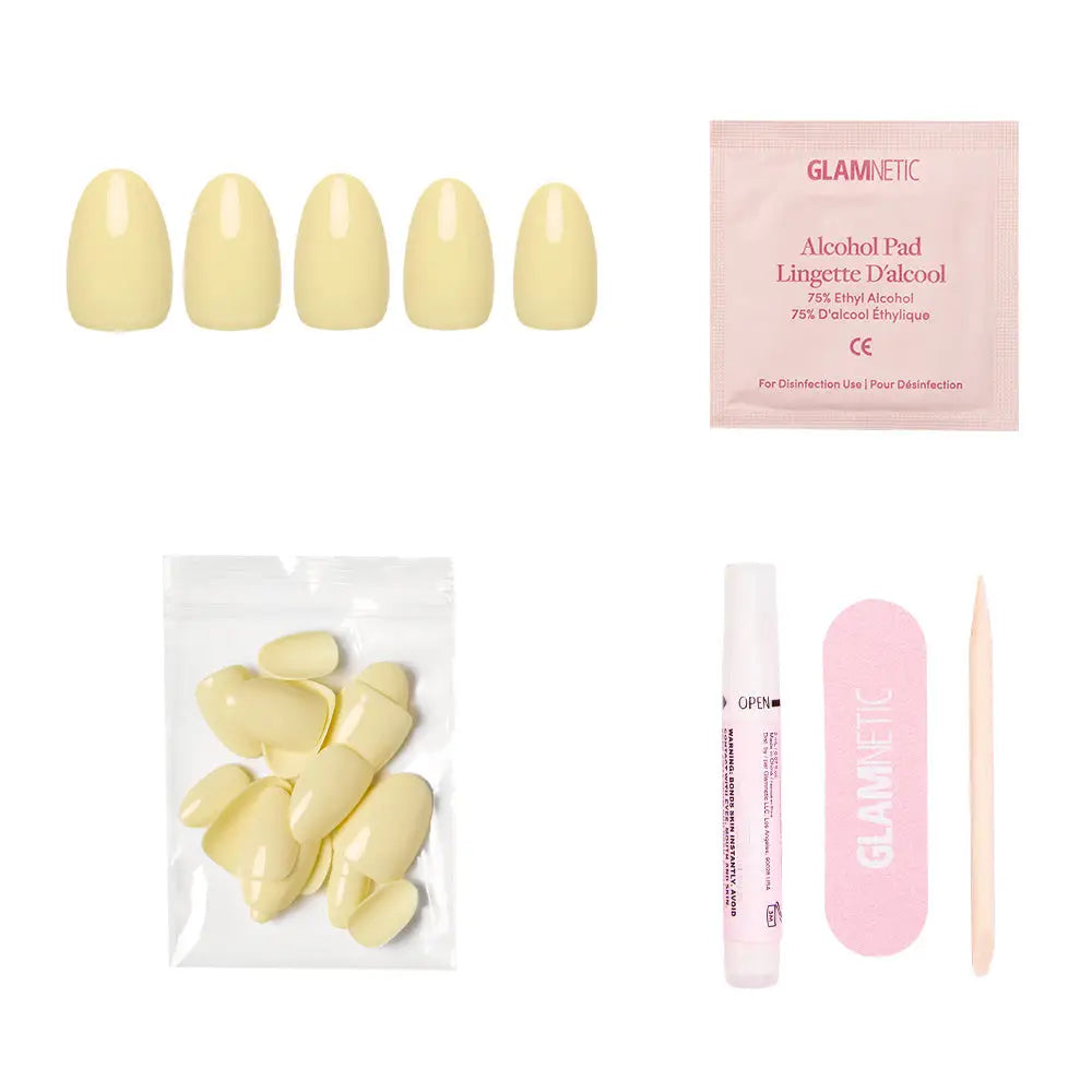Pastel Yellow Glamnetic Nails
