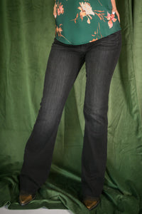 Just Black Washed Black HR Scissor Cut Flare Jeans