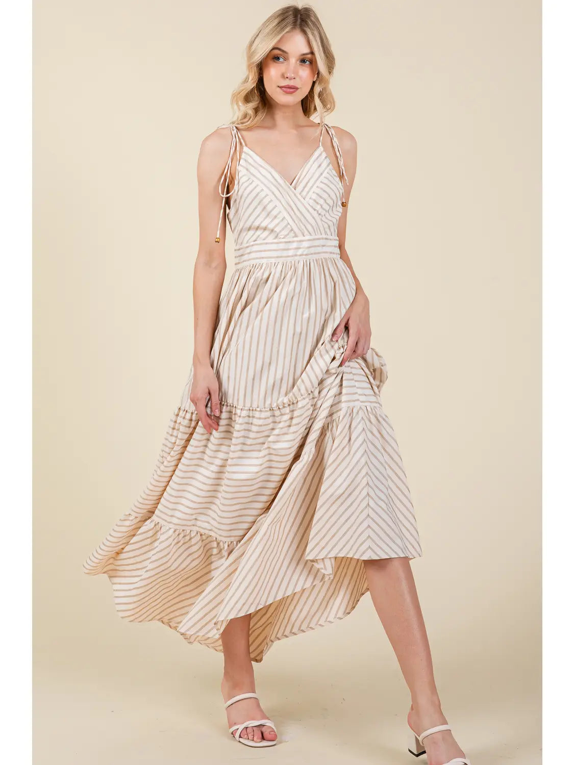 Natural Stripe Maxi Dress