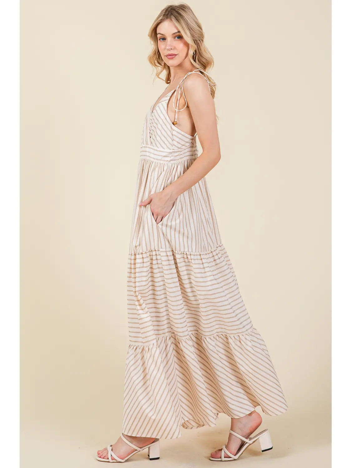 Natural Stripe Maxi Dress