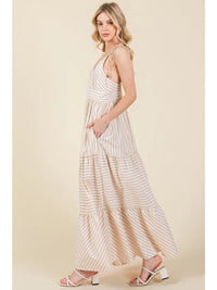 Natural Stripe Maxi Dress