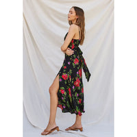 Midnight Dahlia Tie Back Dress