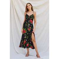 Midnight Dahlia Tie Back Dress