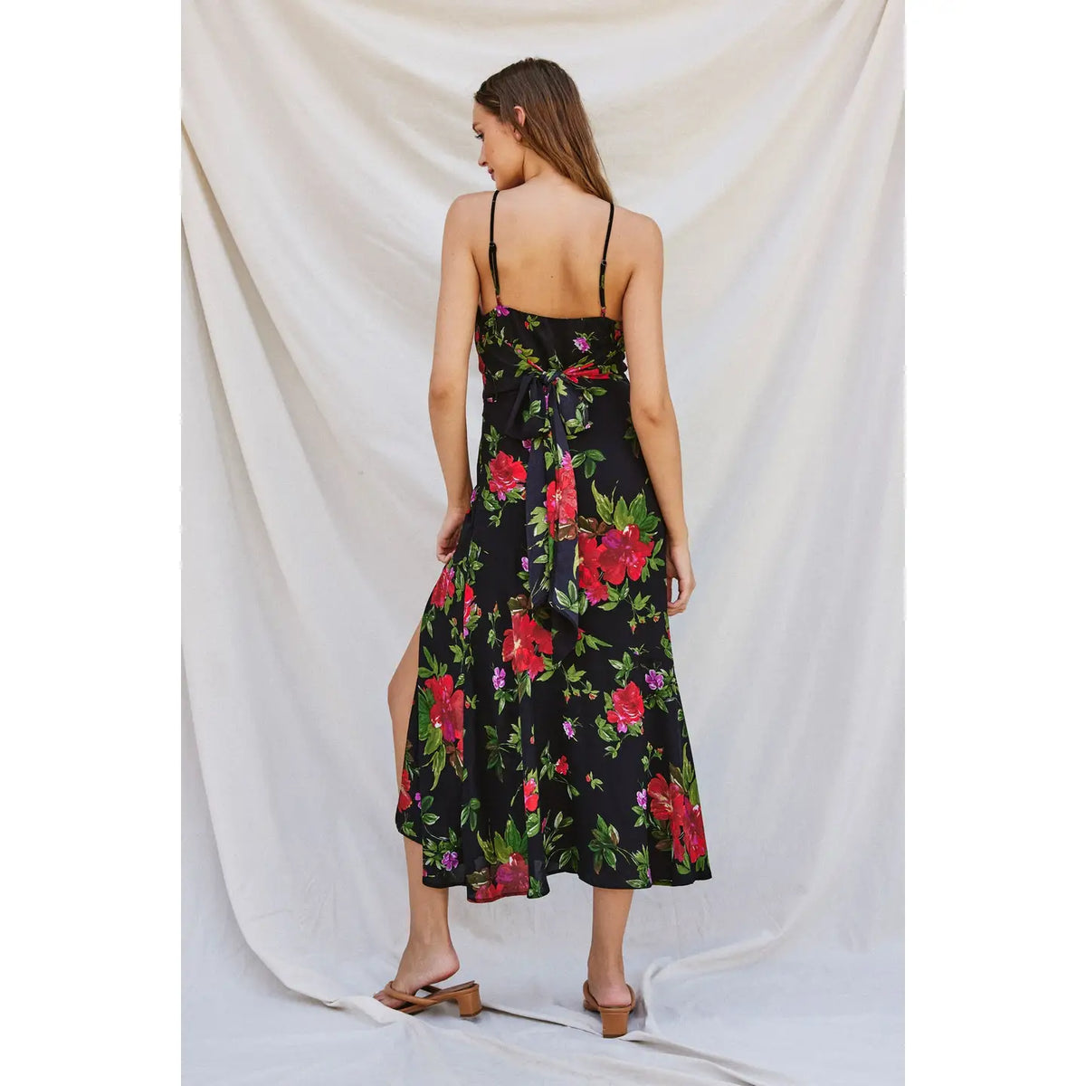 Midnight Dahlia Tie Back Dress