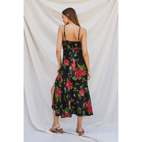 Midnight Dahlia Tie Back Dress