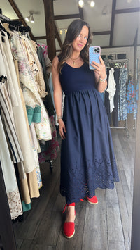 Kennedy Knit Mix Media Eyelet Dress