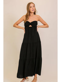 Twist Tube Front Maxi Dress