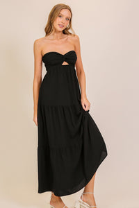 Twist Tube Front Maxi Dress