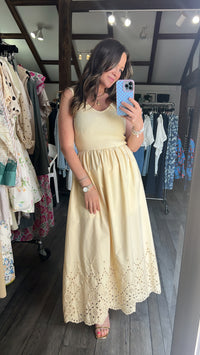 Kennedy Knit Mix Media Eyelet Dress