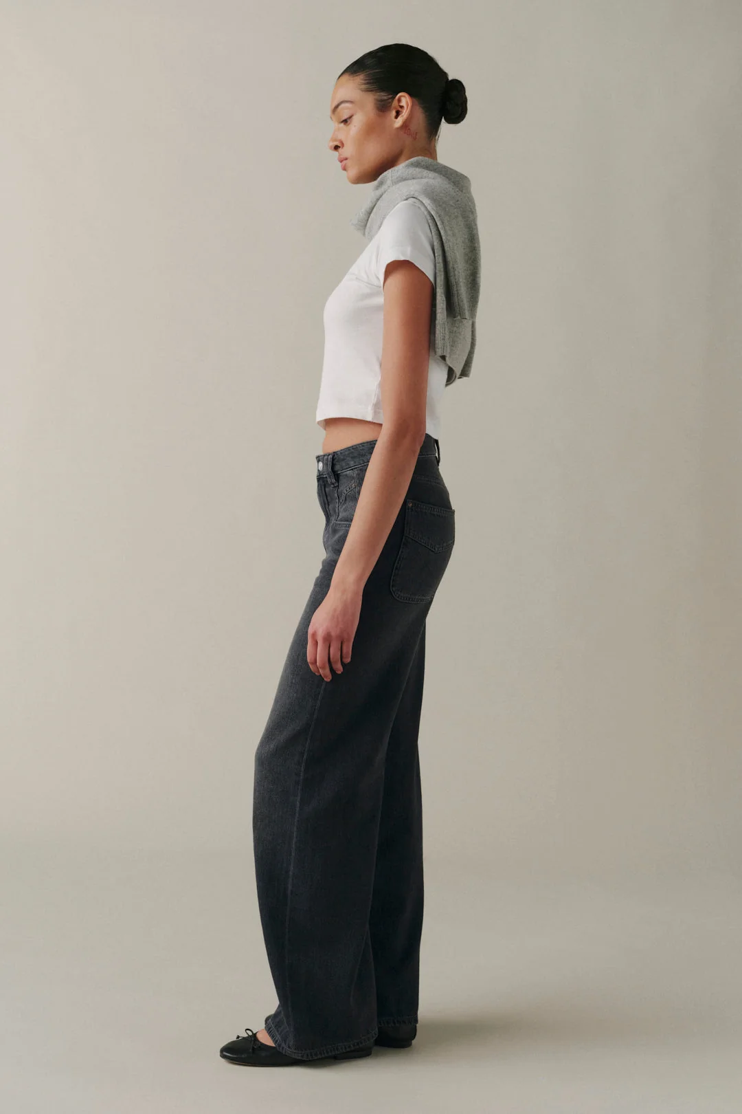 NCE Wide Leg Jeans Greyscale