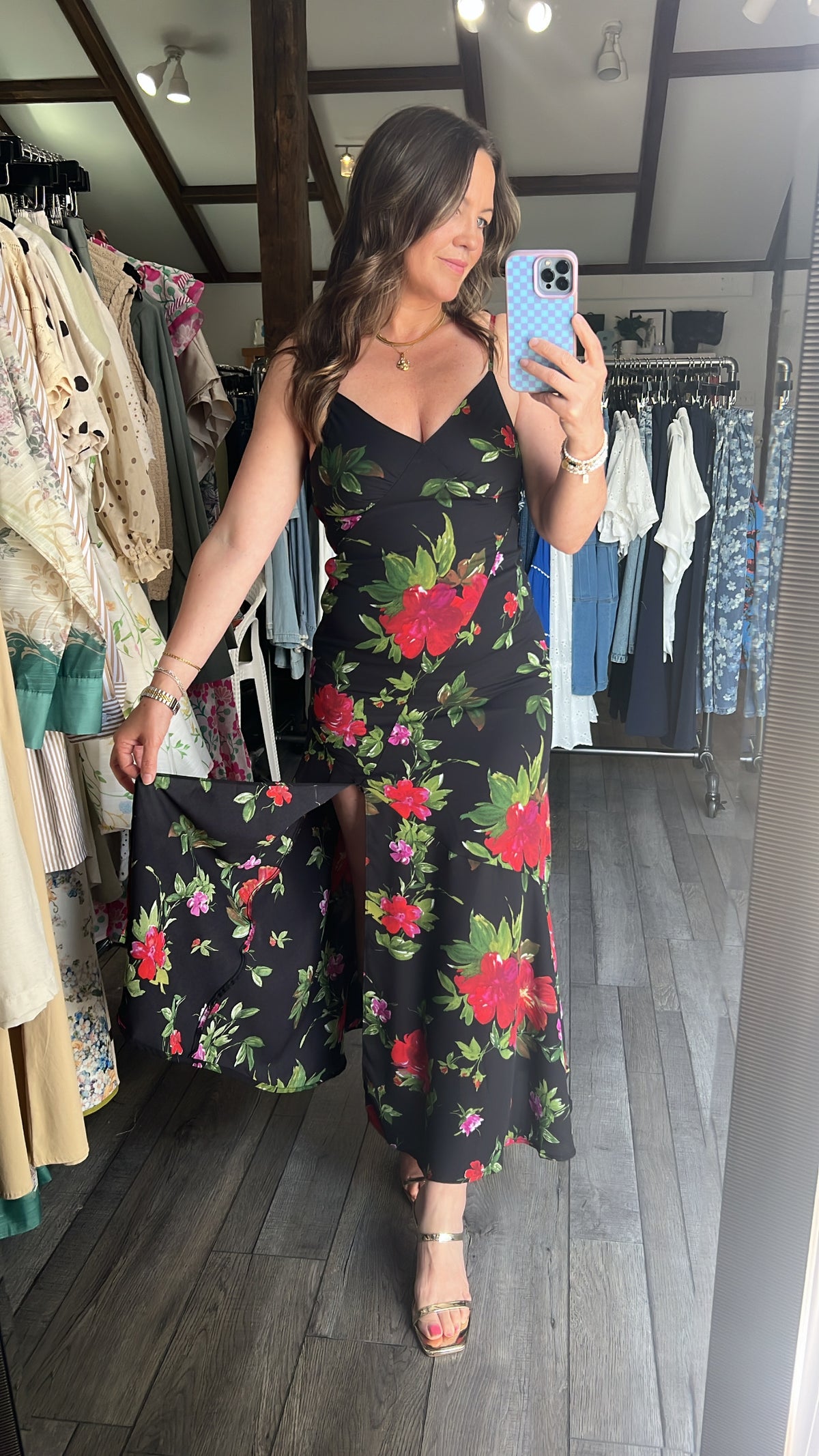 Midnight Dahlia Tie Back Dress