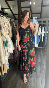 Midnight Dahlia Tie Back Dress