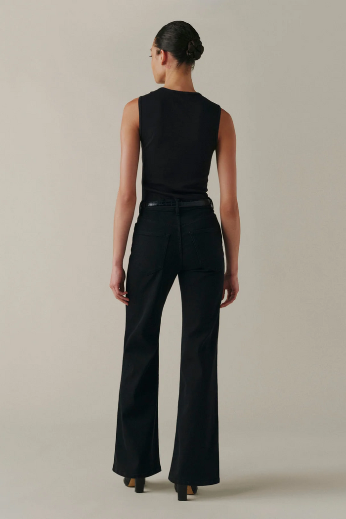 The California Slim Wide Leg Jet Black