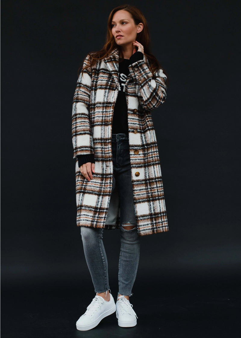 Ivory Power Girl Plaid Coat