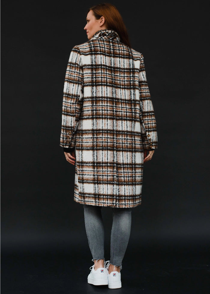 Ivory Power Girl Plaid Coat