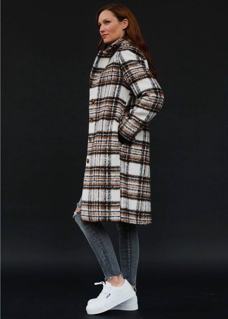 Ivory Power Girl Plaid Coat