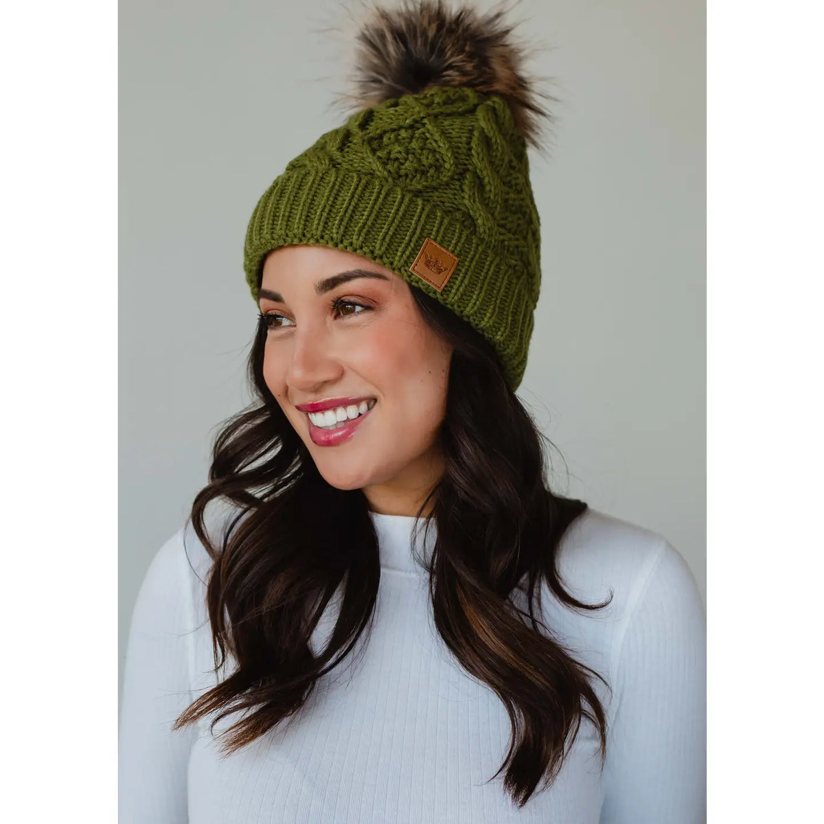 Cable Knit Pom Hat