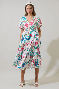Izzie Floral Wrap Midi Dress