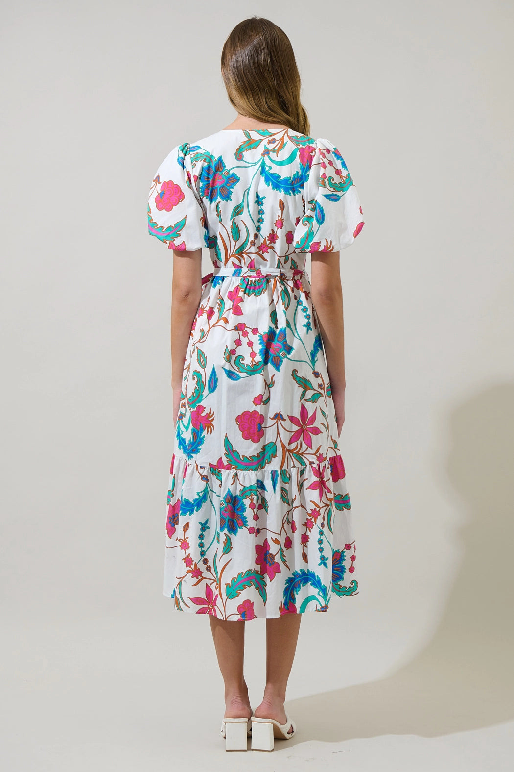 Izzie Floral Wrap Midi Dress