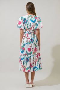 Izzie Floral Wrap Midi Dress