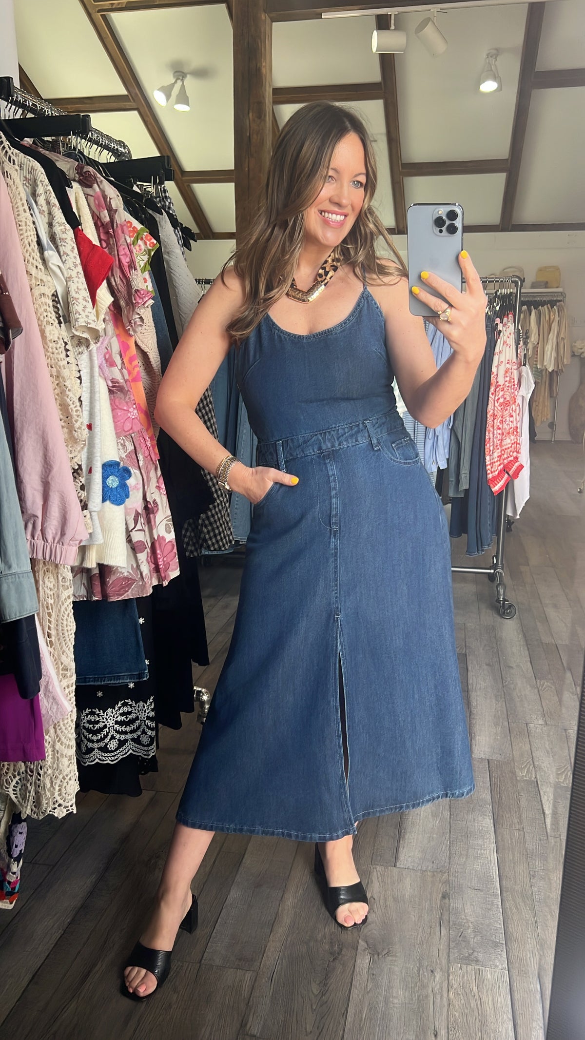 Lainey Dark Denim Dress