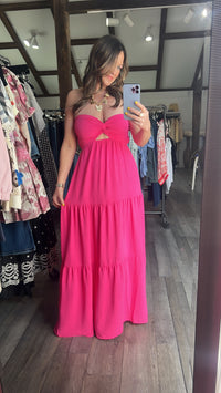 Twist Tube Front Maxi Dress
