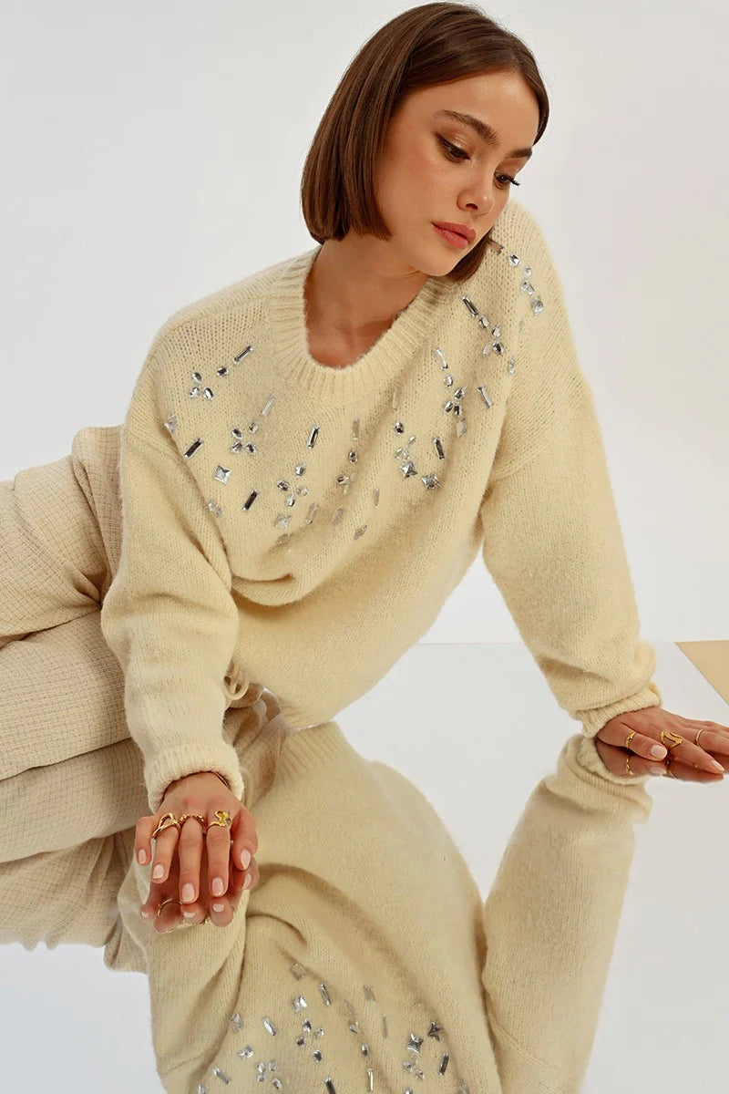 Sparkle Bright Beige Sweater