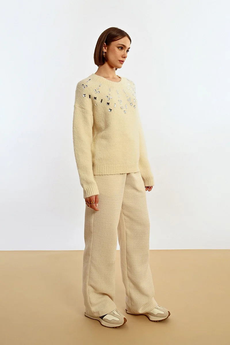 Sparkle Bright Beige Sweater