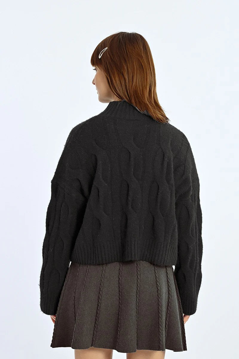 Black Cable Sweater