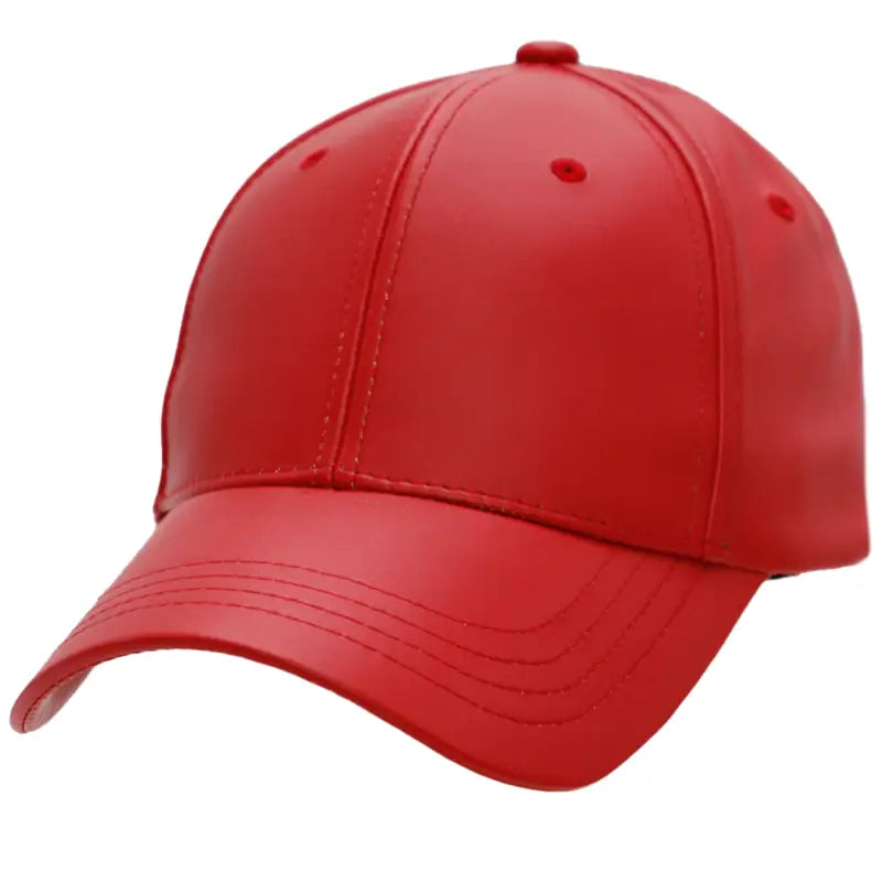 Faux Leather Baseball Cap