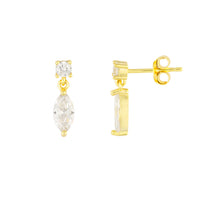 Vera Clear Studs-Gold