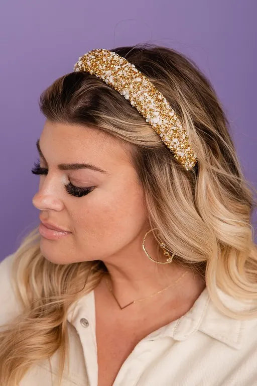 All That Glitters Headband-Multi Gold