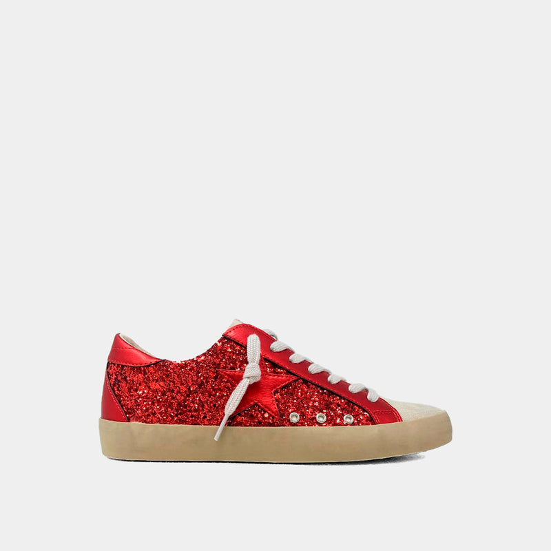 Paula Red Glitter Sneakers