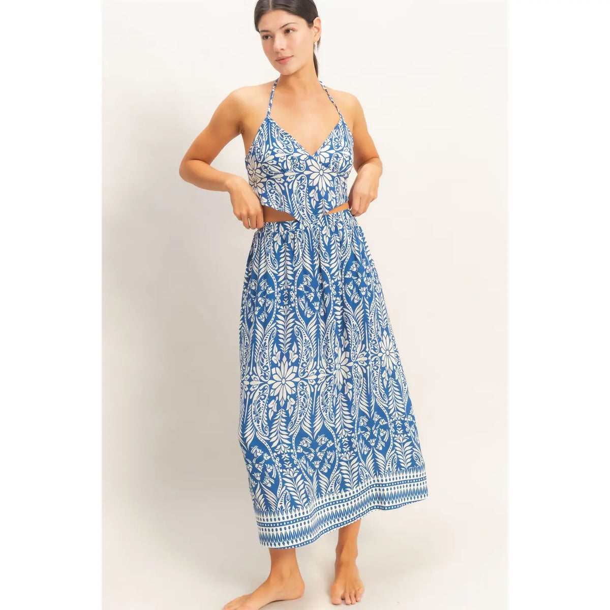 Tropical Halter & Skirt Set
