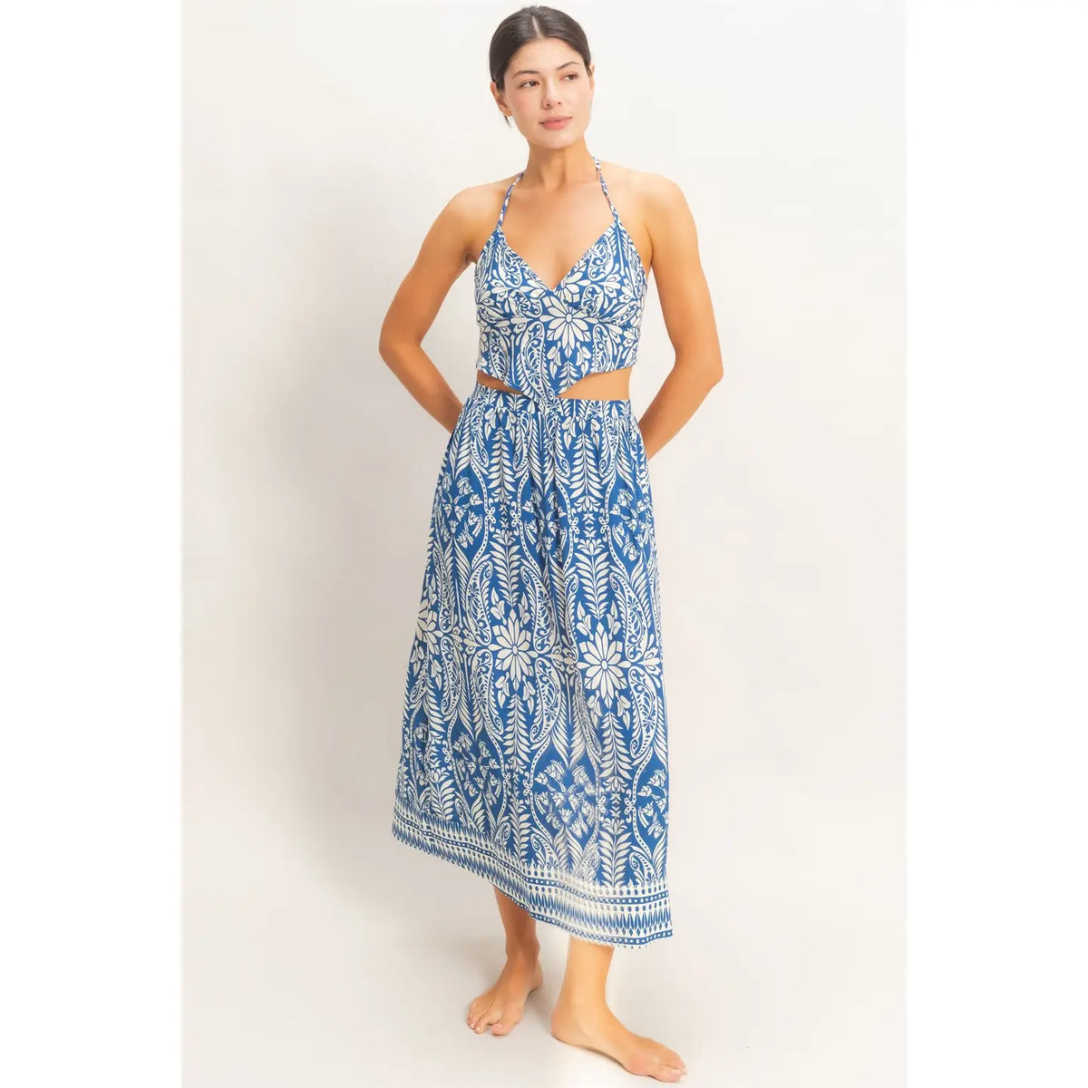 Tropical Halter & Skirt Set