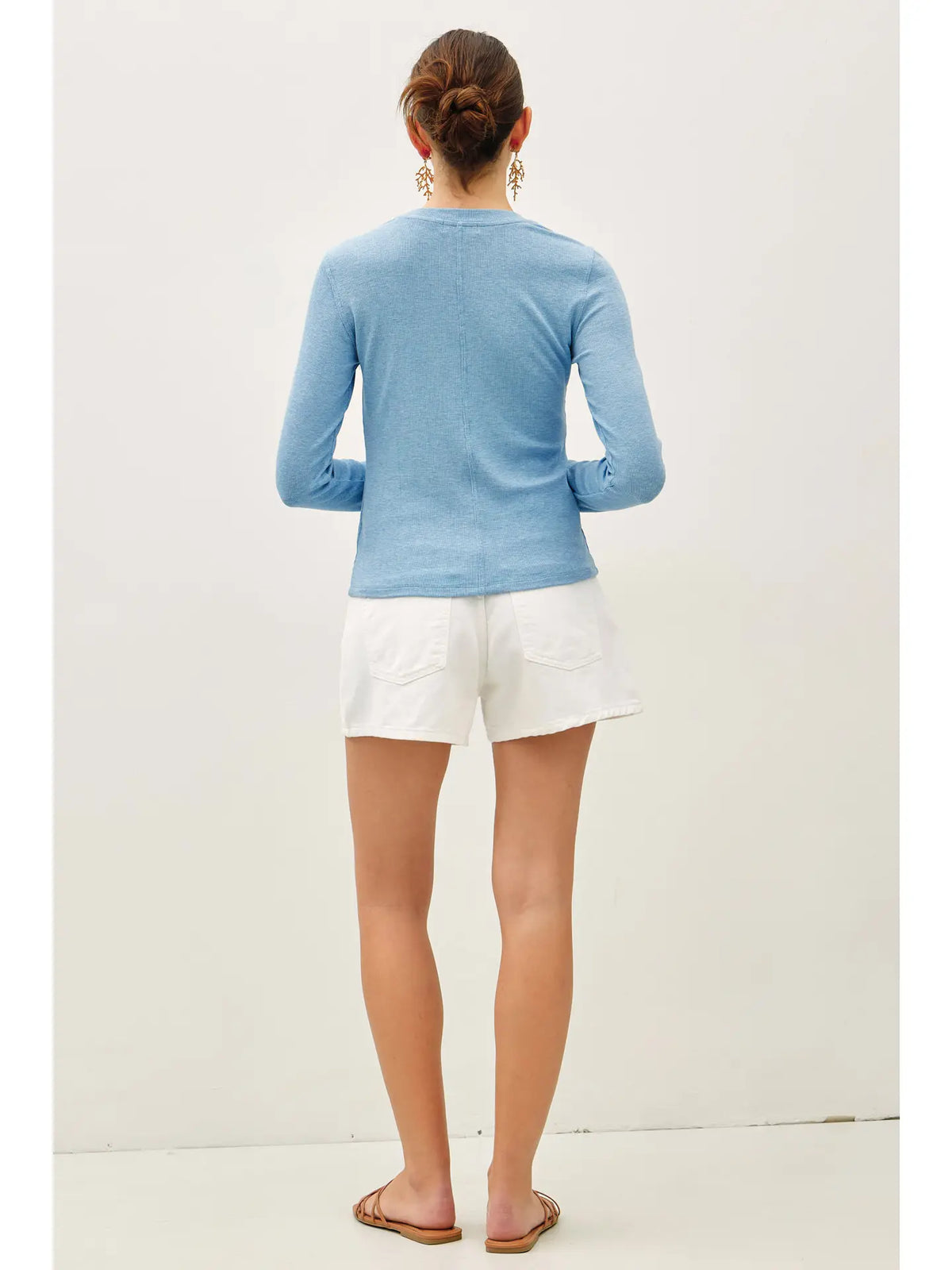 Ribbed Crewneck Longsleeve Basic Top