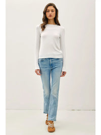 Ribbed Crewneck Longsleeve Basic Top