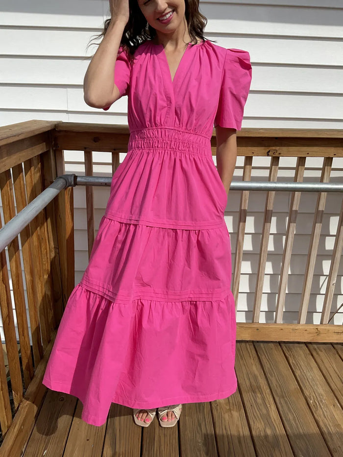 Penelope Poplin Dress-Pink : M
