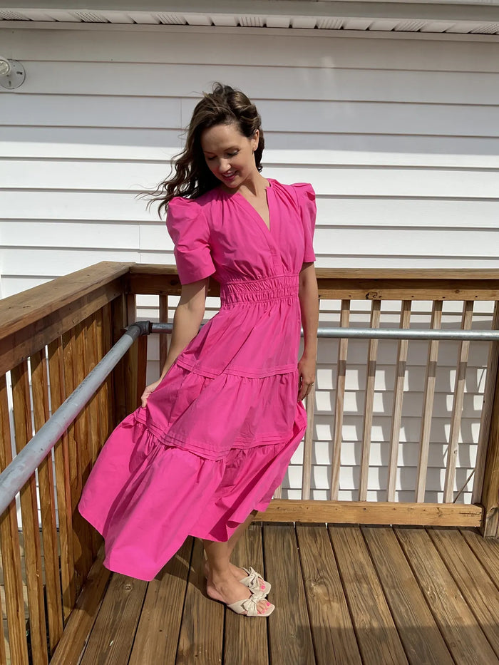 Penelope Poplin Dress-Pink : M