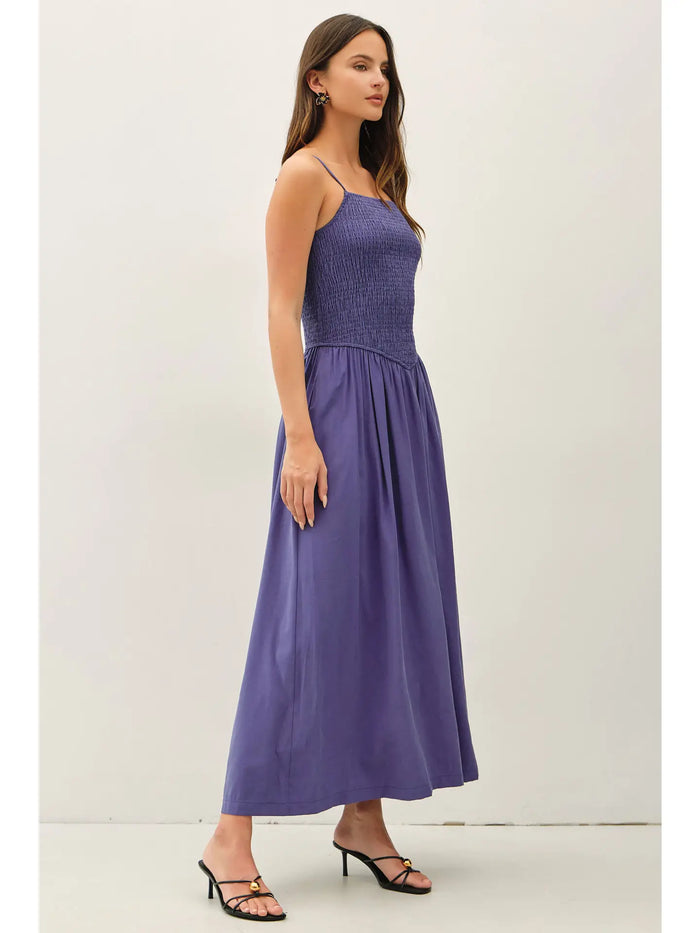 Sunshine Day Smocked Bodice Tank Midi Dress