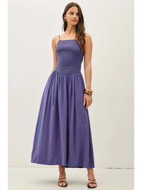 Sunshine Day Smocked Bodice Tank Midi Dress