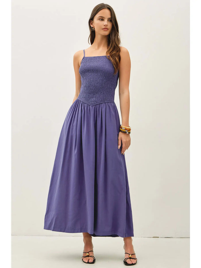 Sunshine Day Smocked Bodice Tank Midi Dress