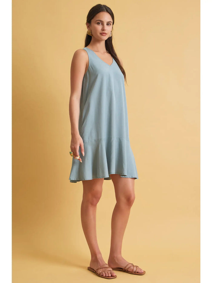 Ocean Tencel A Line Dress