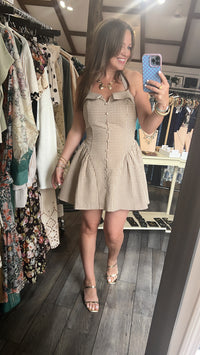 Sugar & Spice Gingham Halter Mini Dress