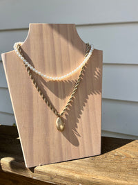 Pearl & Chain Layer Necklace