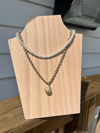 Pearl & Chain Layer Necklace