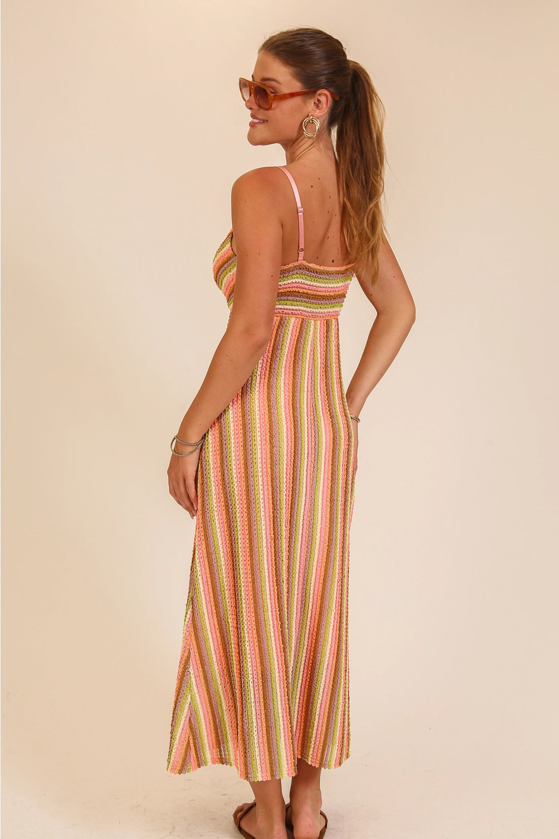 Striped Crochet Vacation Dress